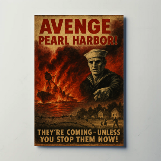 Avenge Pearl Harbor Dramatic WWII Propaganda Poster
