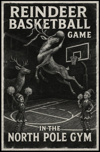 Reindeer Basketball Game Poster