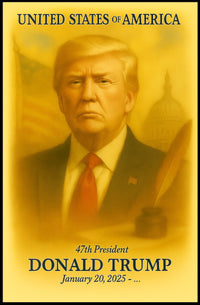 Donald Trump 47th President of the United States Vintage Watercolor Poster