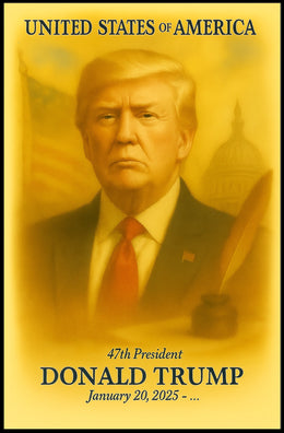Donald Trump 47th President of the United States Vintage Watercolor Poster