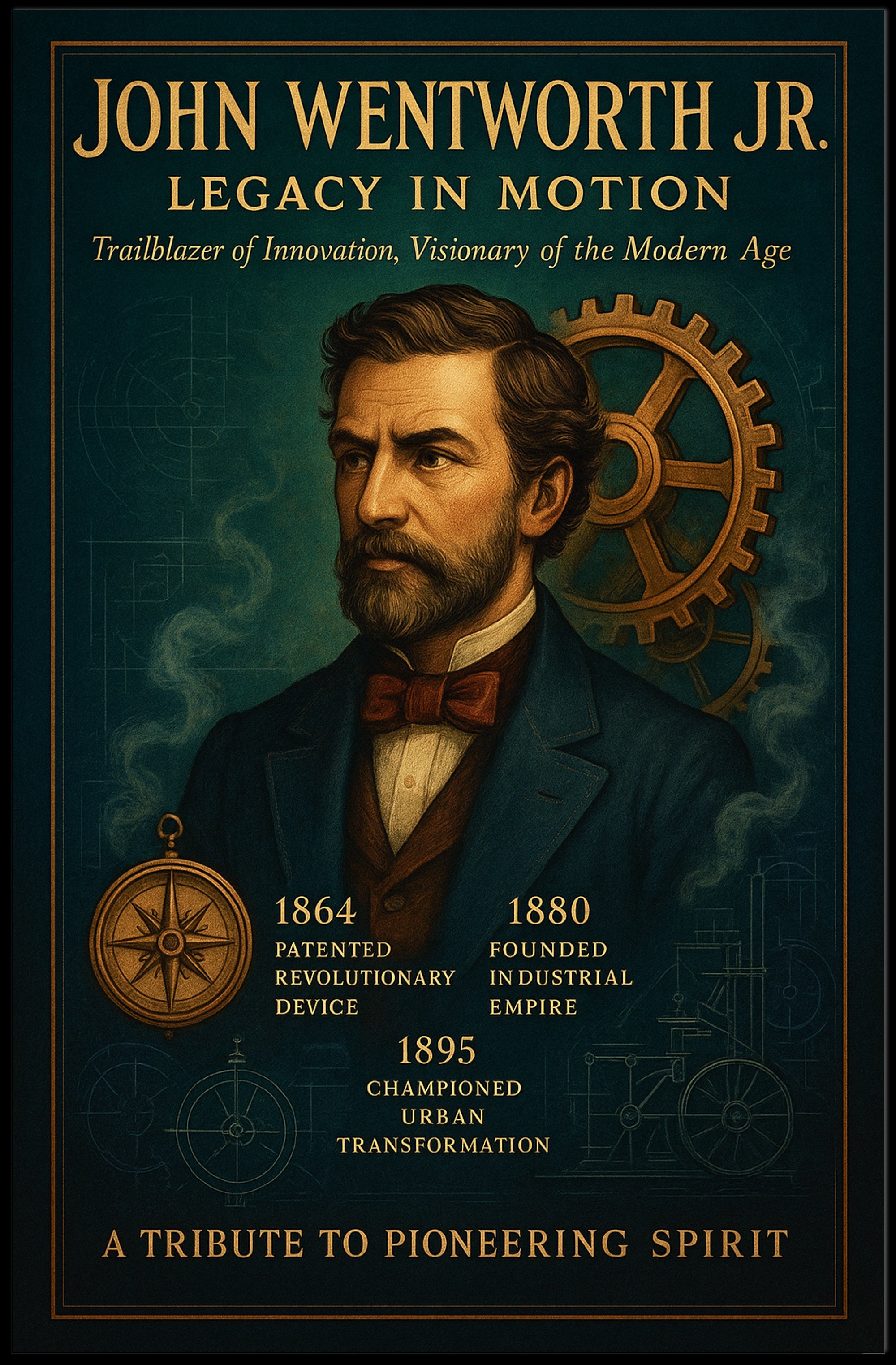 Tribute to Pioneering Spirit in Historical Poster