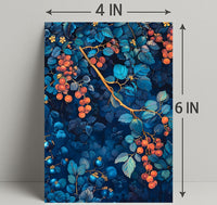 Vibrant Botanical Art: Enchanting Berry and Foliage Poster