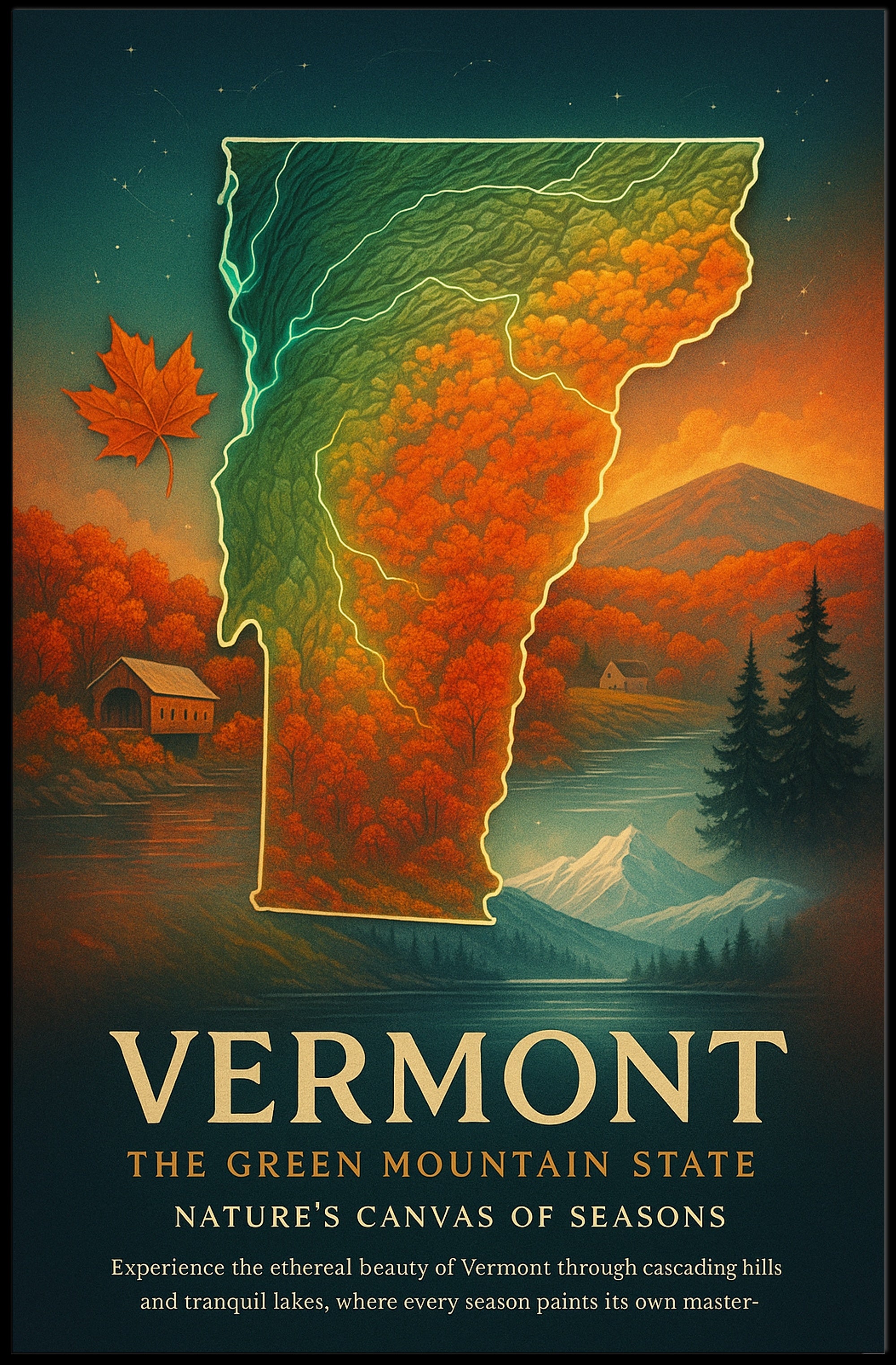 Vermont Nature's Canvas of Seasons Poster