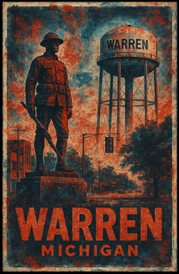 Warren Michigan Scenic Heritage Vintage City Poster