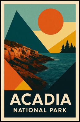Acadia National Park Scenic Vintage Landscape Travel Decor Living Room Office Poster