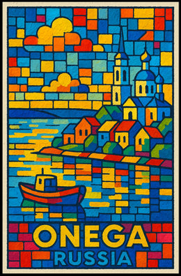Onega, Russia A Vibrant Mosaic Poster