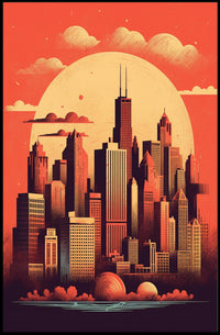 Vibrant Urban Skyline Poster