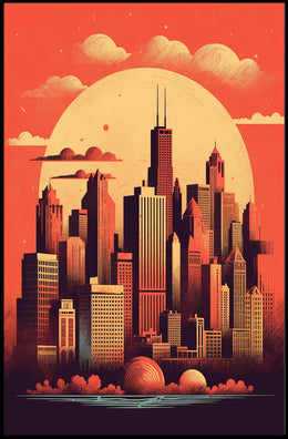 Vibrant Urban Skyline Poster