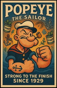 Popeye The Sailor Retro Poster Vintage Cartoon Print