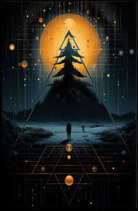 Mystical Cosmic Landscape Surrealism Art Poster