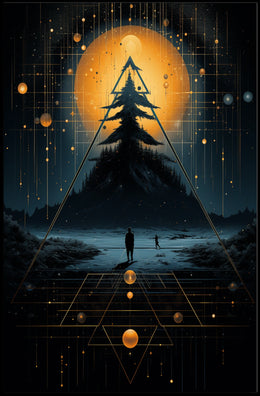 Mystical Cosmic Landscape Surrealism Art Poster