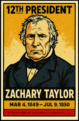Zachary Taylor 12th President of the United States Inked Comic Style Poster