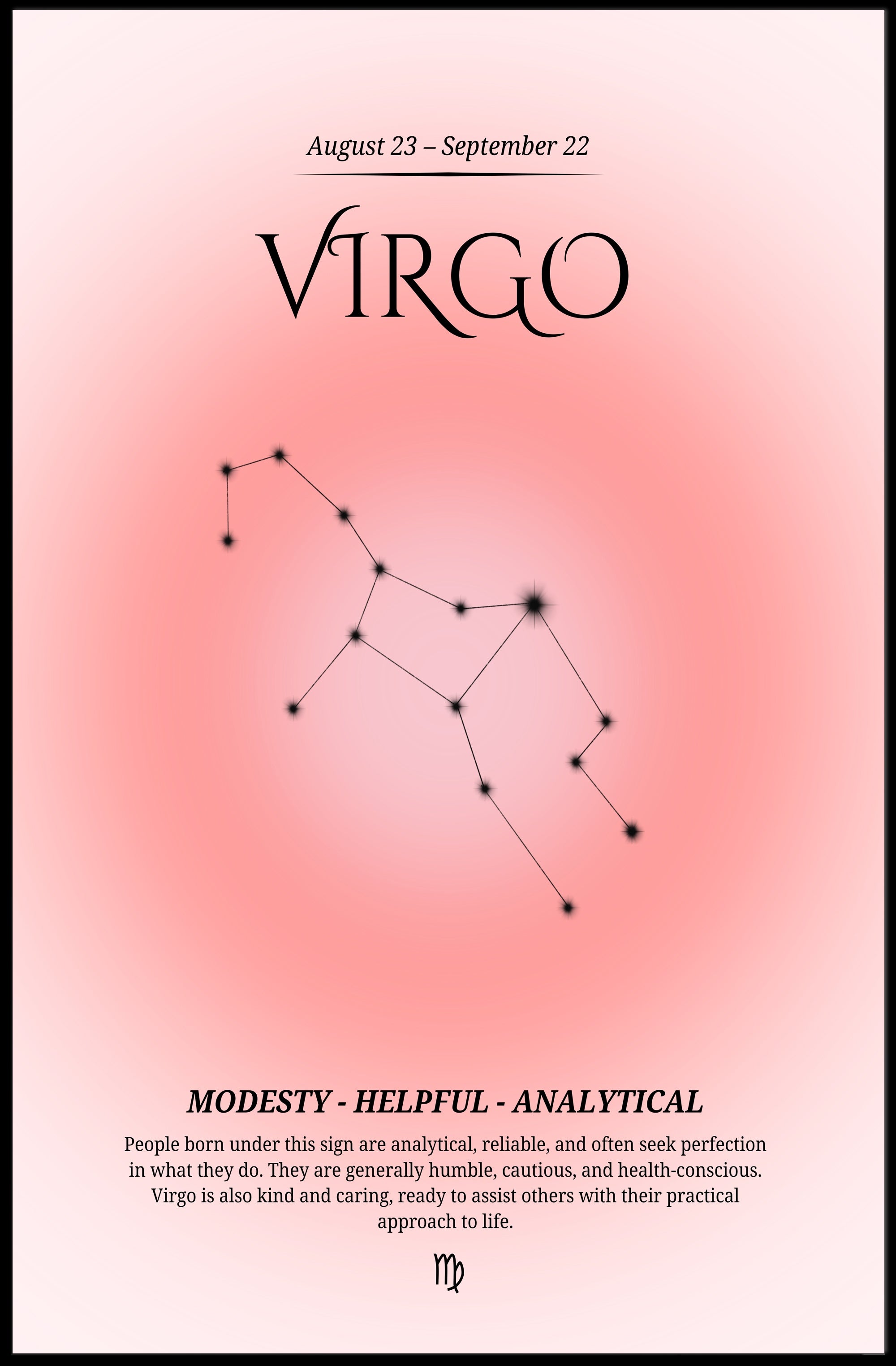 Virgo Zodiac Insight: Sleek Astrology Space or Astronomy Poster PosterGoat