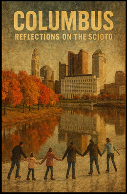 Columbus Reflections On The Scioto Poster