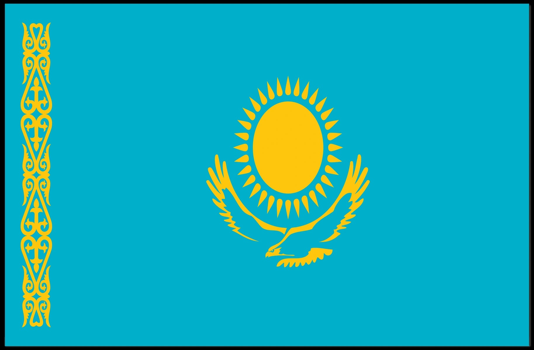 Kazakhstan Flag Poster