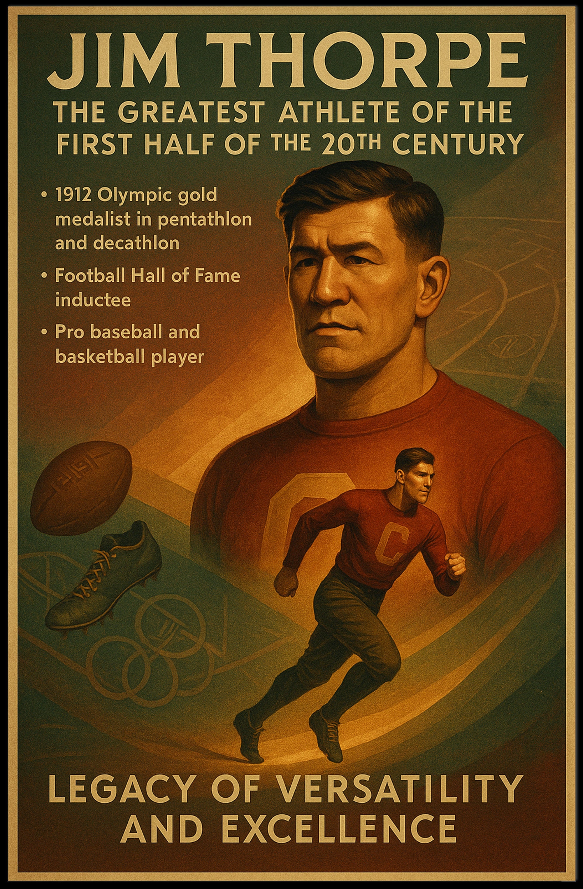 Jim Thorpe: A Legacy of Athletic Excellence Poster