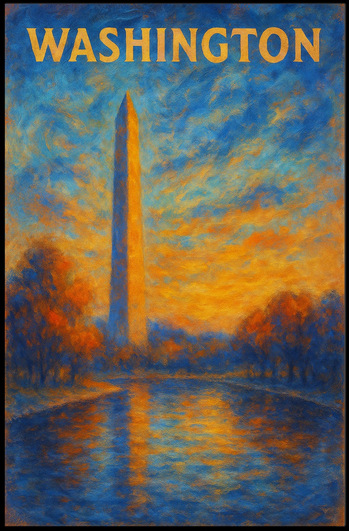 Washington Monument At Sunset Poster