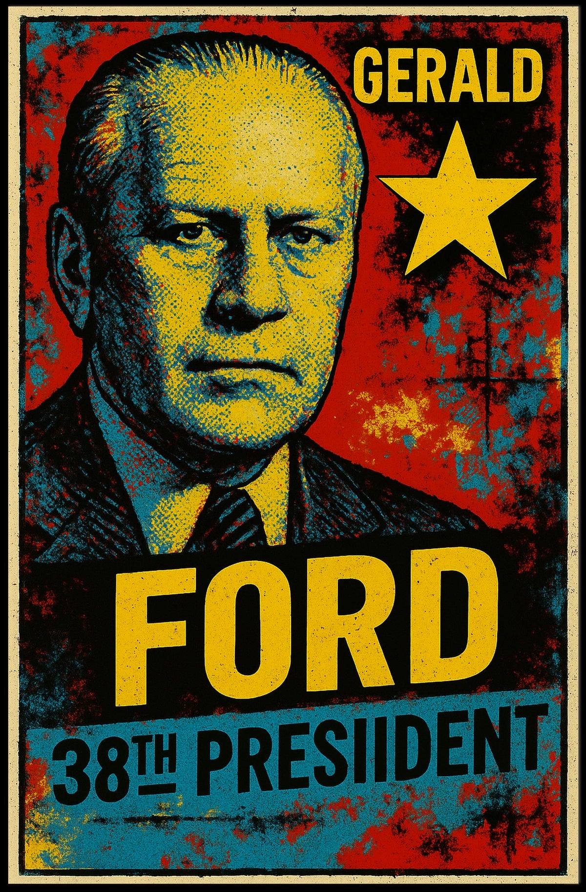 Gerald Ford 38th President of the United States Graffiti Pop Art Poster