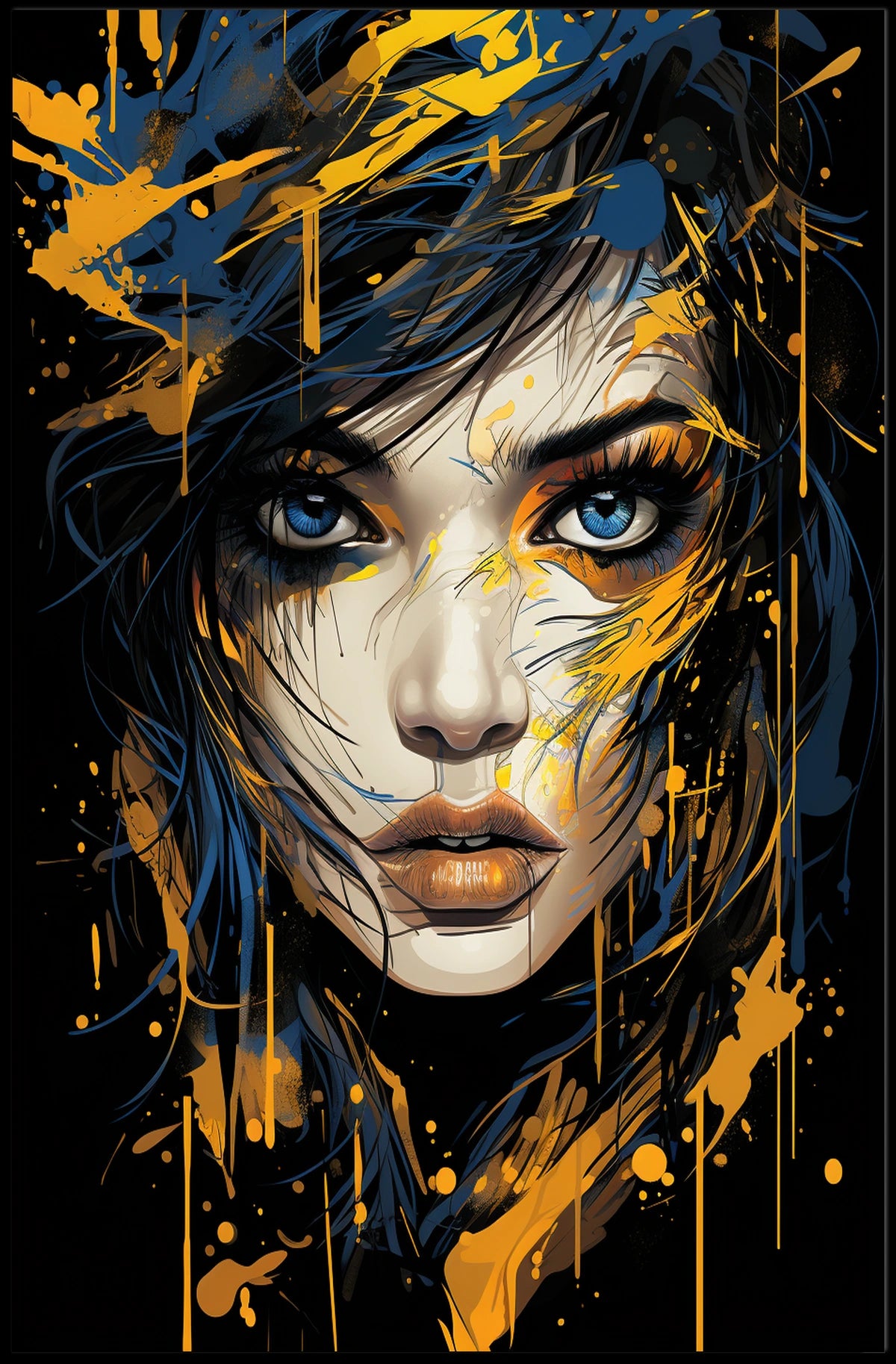 Modern Abstract Woman's Face Art Poster