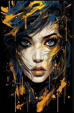 Modern Abstract Woman's Face Art Poster
