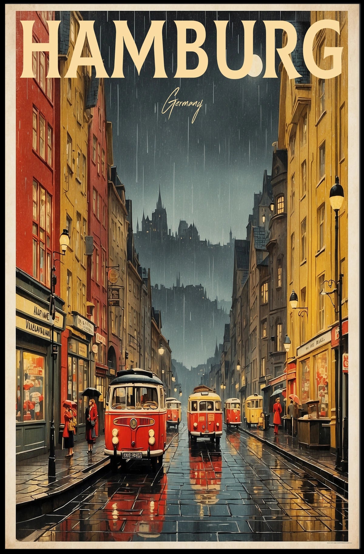 Hamburg A Rainy Day in Germany Poster