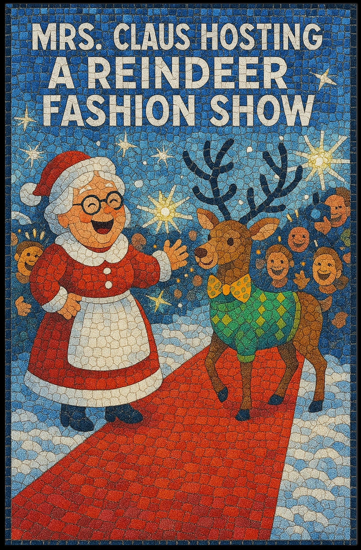 Mrs. Claus Reindeer Show Festive Fantasy Mythology Poster