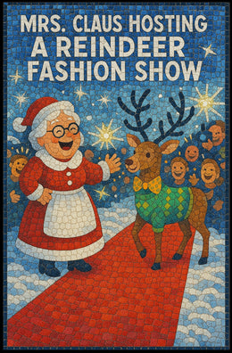 Mrs. Claus Reindeer Show Festive Fantasy Mythology Poster