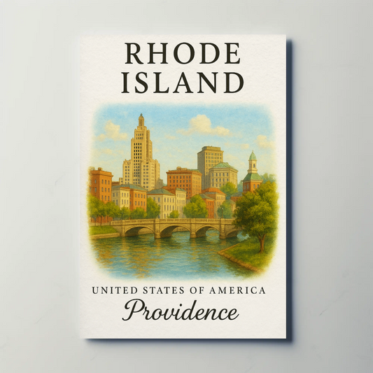 Rhode Island, Providence Signature Series Vintage Travel Poster