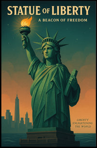 Statue of Liberty Sunset Urban or Cityscape Poster
