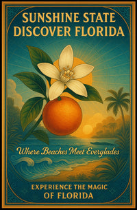 Florida Sunshine State Travel Poster Vintage Print