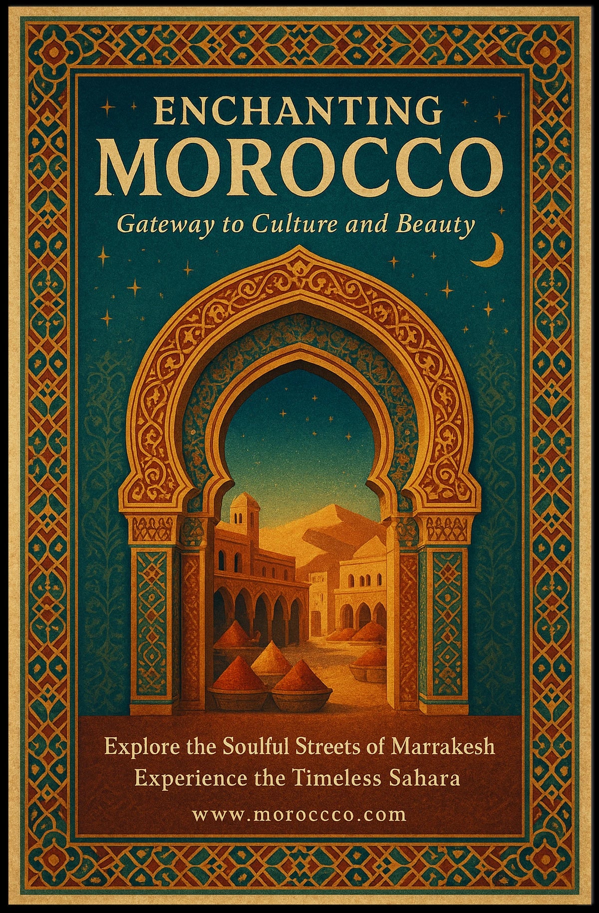 Moroccan Adventure: Marrakesh & Sahara Desert Poster