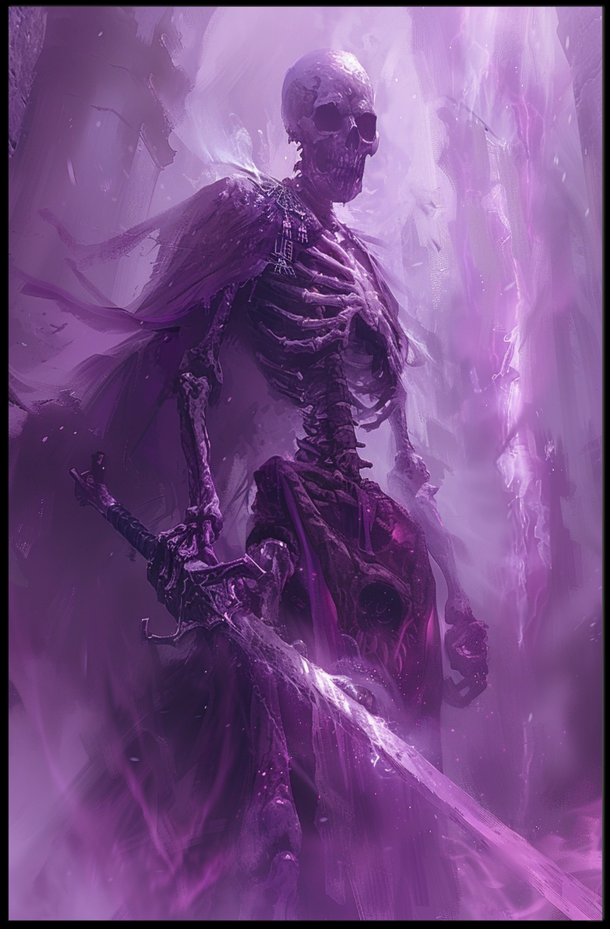 Spectral Warrior Art: Dark Fantasy or Mythology Poster PosterGoat