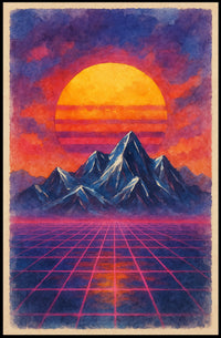 Retro-Futuristic Dreamscape Artwork Print: Futuristic Sci-Fi Poster