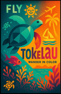 Fly Tokelau Travel Adventure Explore Island Paradise Travel Poster PosterGoat