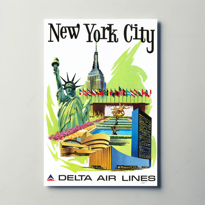 New York City Air Lines Travel Poster