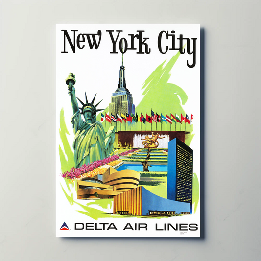New York City Air Lines Travel Poster