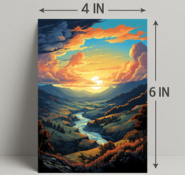 Majestic Sunset Valley Poster