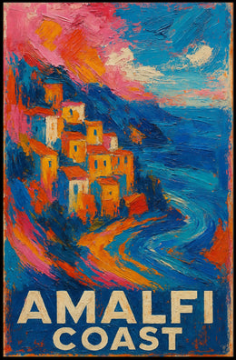 Amalfi Coast Poster Wall Art Print 18x24 Coastal Decor