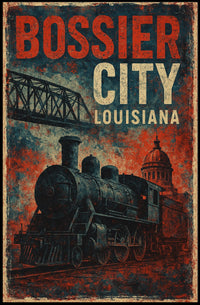 Bossier City Louisiana Cityscape Travel Realism Poster