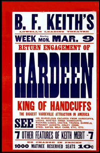 Vaudeville Magic Act Hardeen Historical or Presidential Poster