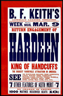 Vaudeville Magic Act Hardeen Historical or Presidential Poster