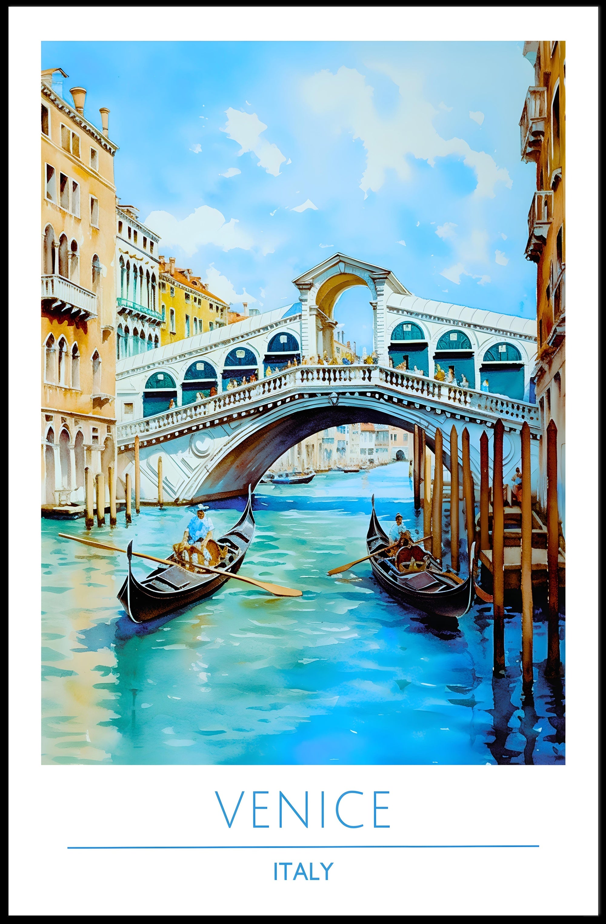 Gondolas on the Grand Canal Poster
