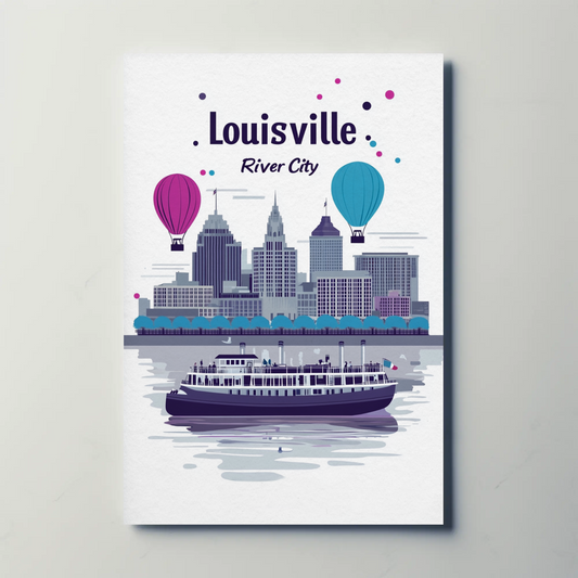 Louisville River City Vintage Poster