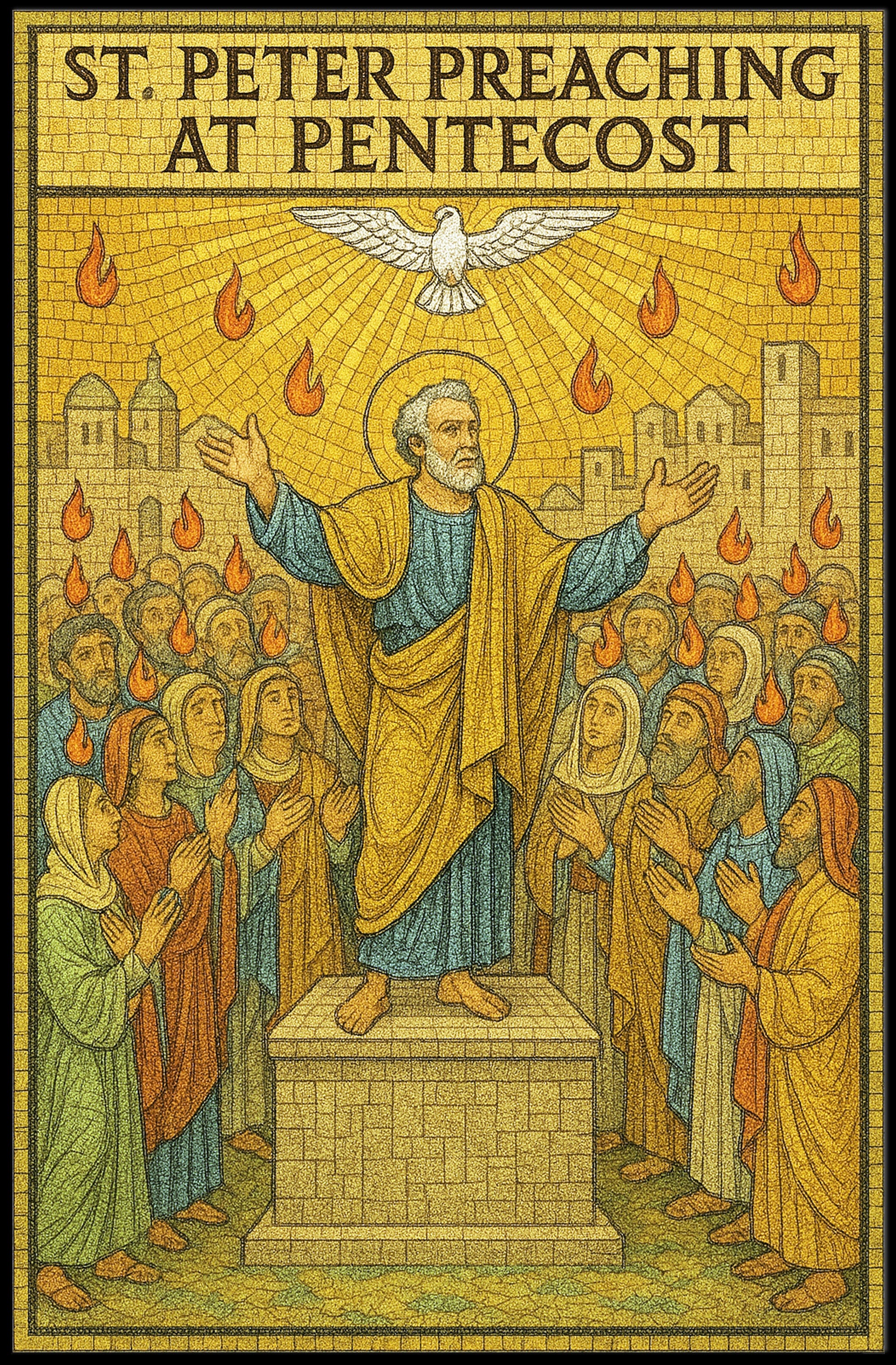 St. Peter Preaching at Pentecost Poster PosterGoat