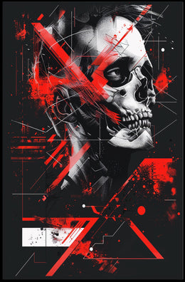Skull Artistry: Edgy Abstract Design Futuristic Sci-Fi Poster PosterGoat