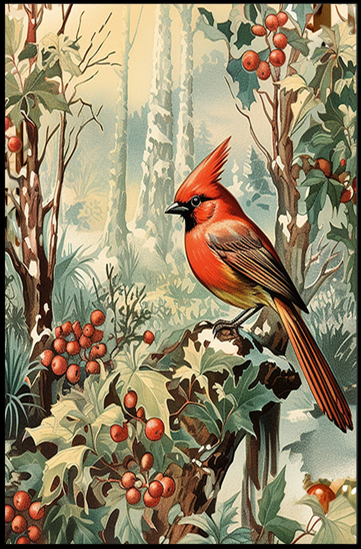 Cardinal In Winter Wonderland Poster