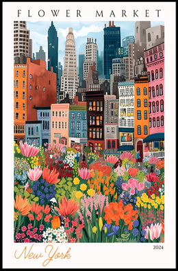 Vibrant City Blooms Poster PosterGoat