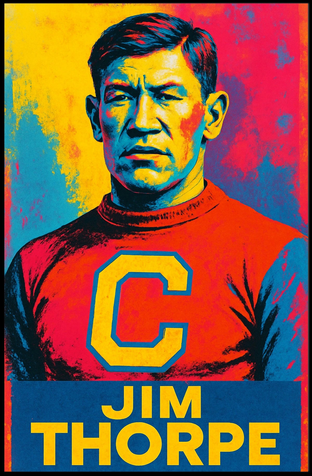 Jim Thorpe Iconic Athlete Poster
