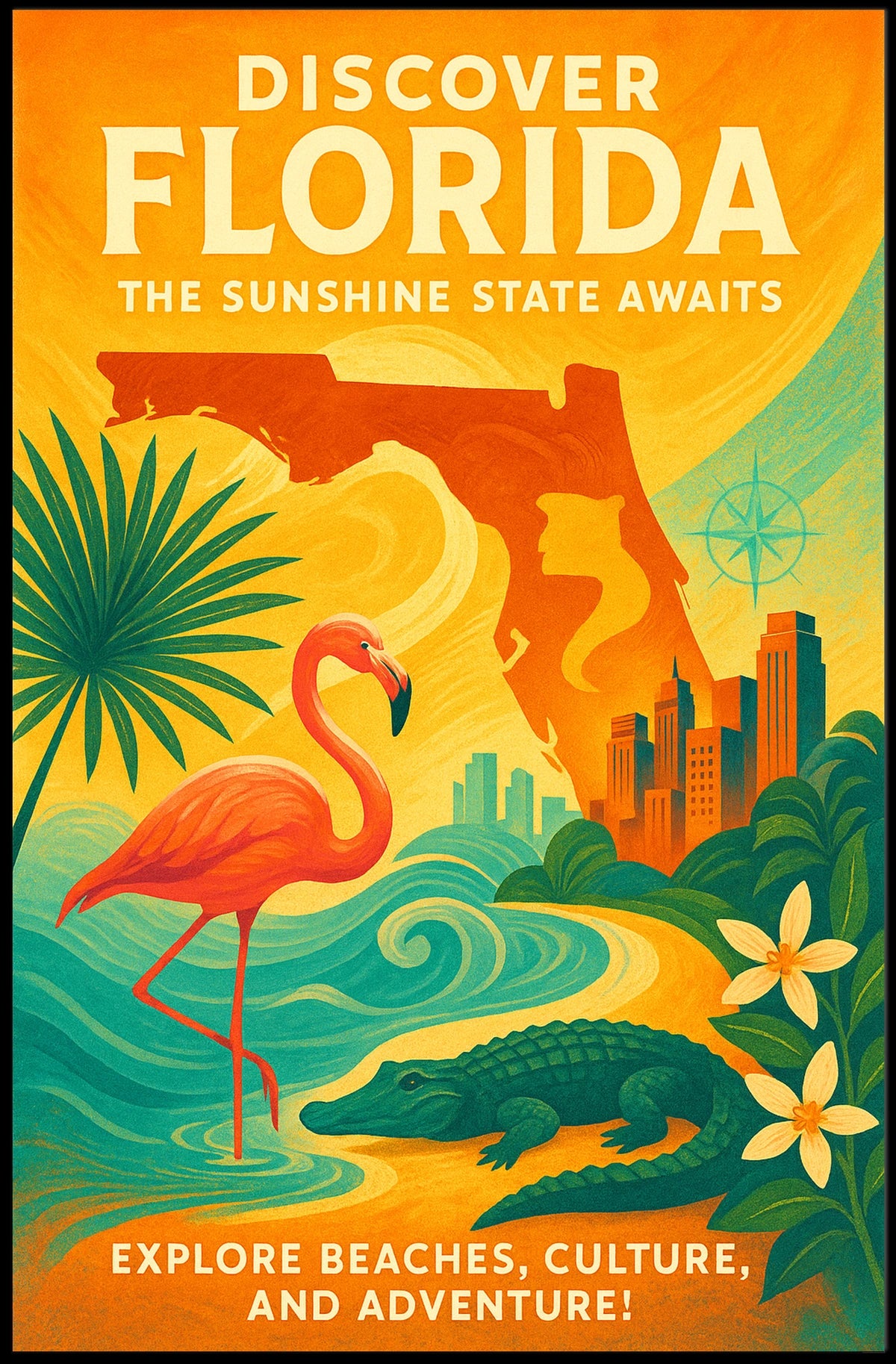 Discover Florida The Sunshine State Awaits Poster