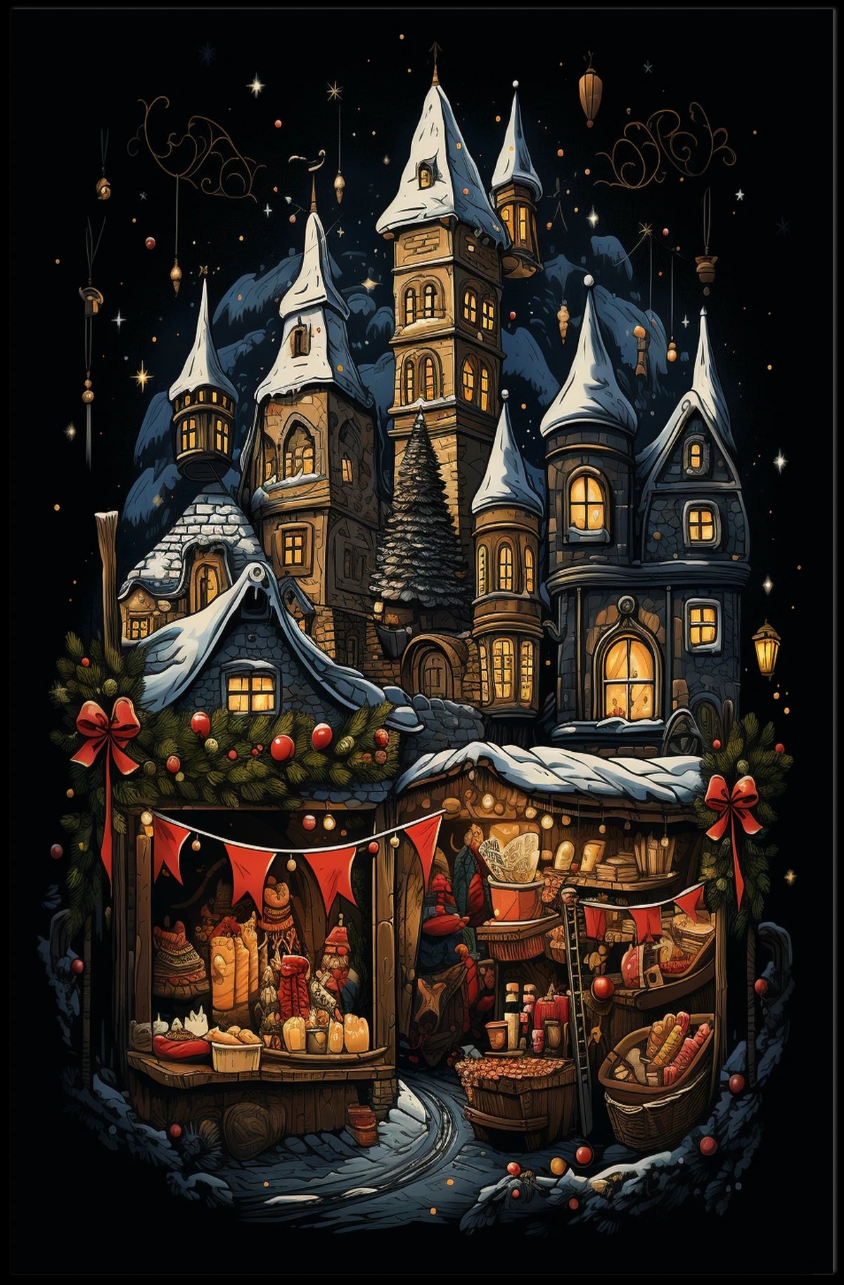 Enchanted Winter Village Poster
